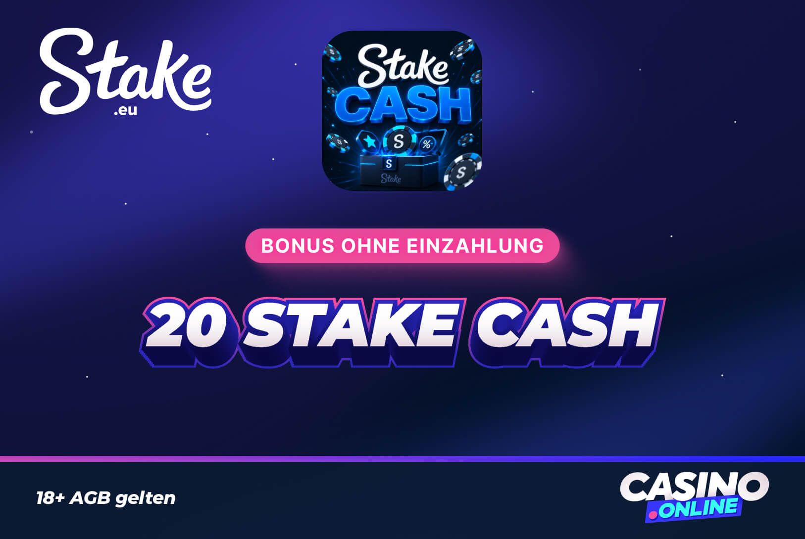 Stake.eu Casino Bonus ohne Einzahlung 20 Stake Cash